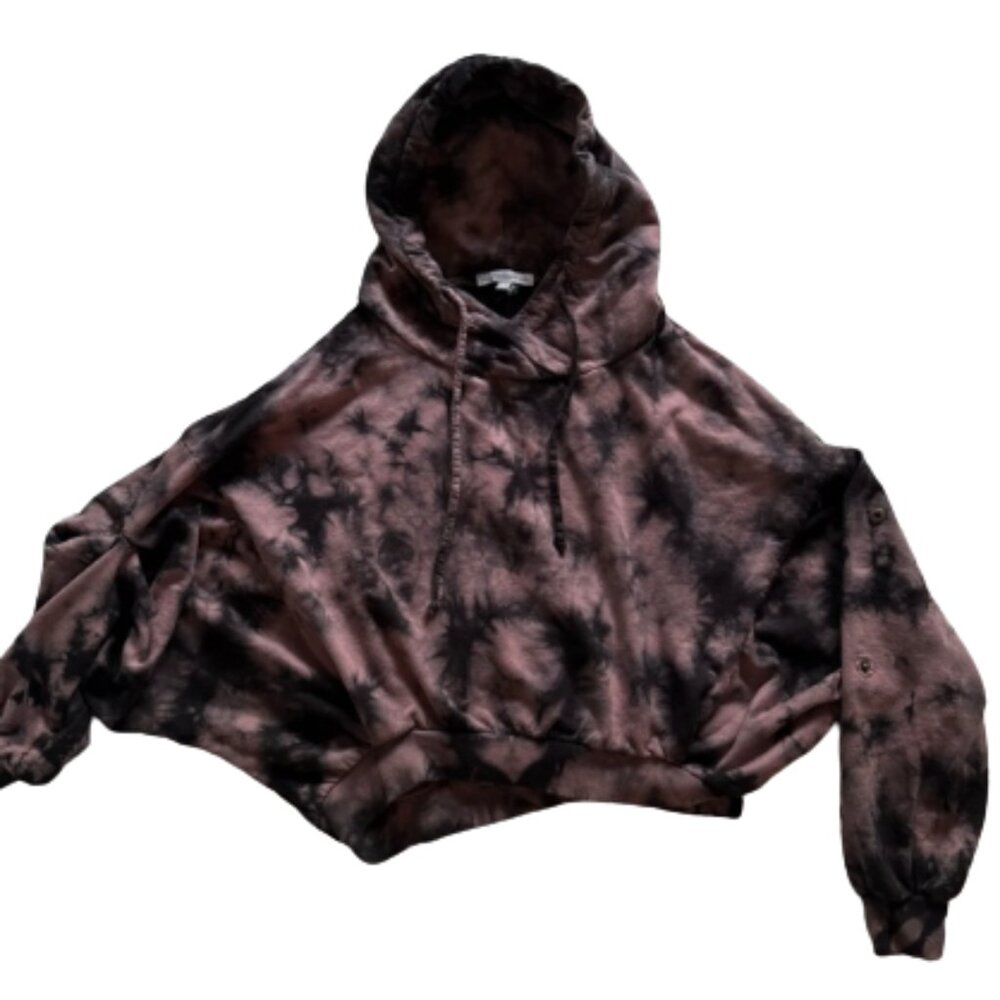 Young Fabulous & Broke Tie Dye Bleached Slouchy Pullover Hoodie Sweatshirt M/L